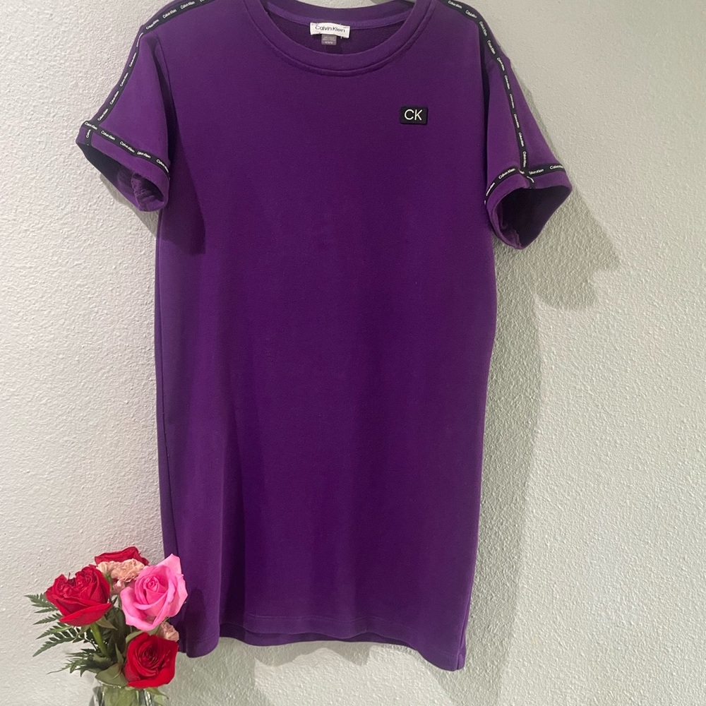 CK Logo Patch Purple Tshirt dress 👗